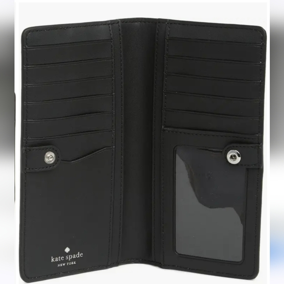 🔥SALE Kate Spade Large Slim Bifold Wallet color Nimbus Gray Multi - Picture 4 of 4